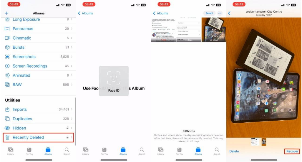 法库苹果14维修分享 iPhone14 上恢复已删除的照片 